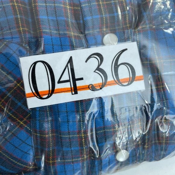 Vintage Campus Blue Plaid Western Shirt XL Snap Button Cotton Blend Mens 0436 - Picture 7 of 8